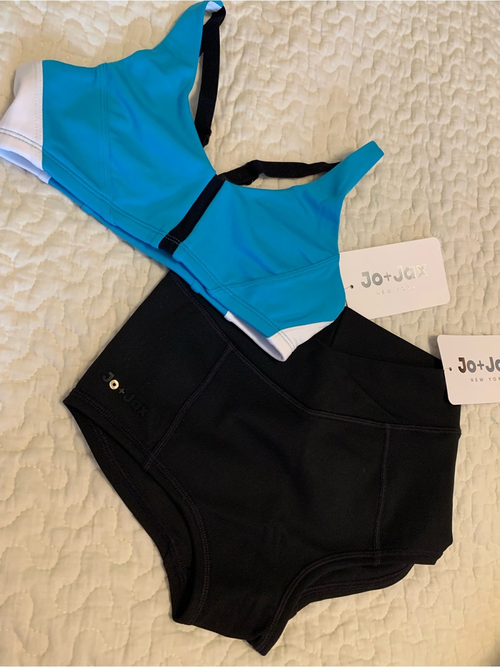 Jo + Jax Blue Sonic Top Dance Set Youth Large NWT